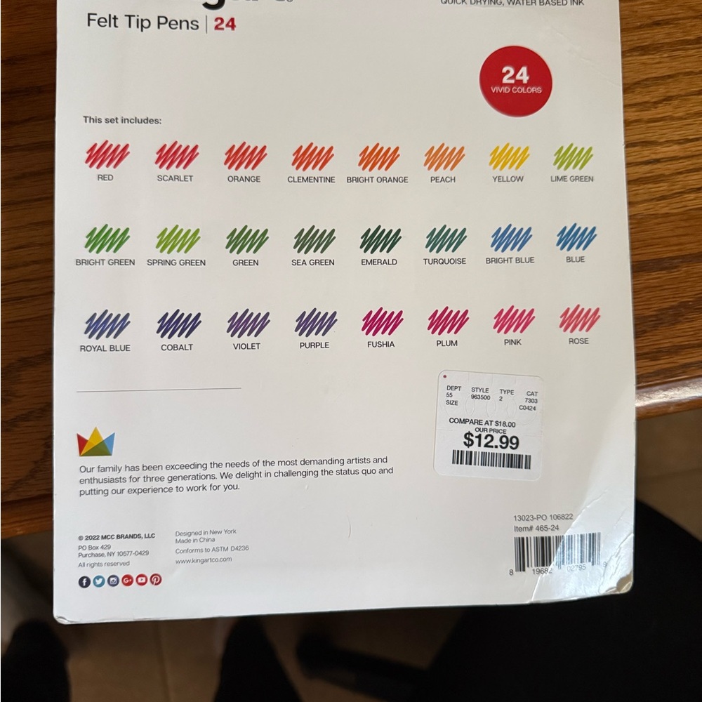 Brand New Kingart Co Multicolor Fine Line Pens Set - Picture 2 of 2